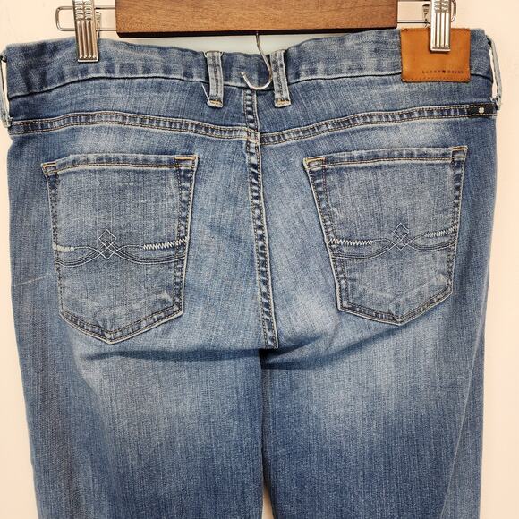 Lucky Brand Sweet Bootcut Jeans Size 10 30" Medium Wash Distressed Stretch Soft - Picture 4 of 14